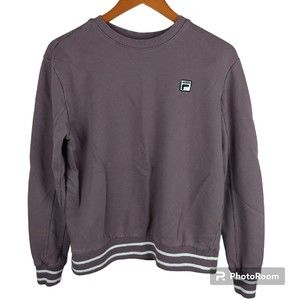 Vintage Fila Logo Pullover Womens Purple Long Sleeve Crew Neck Sweater Medium